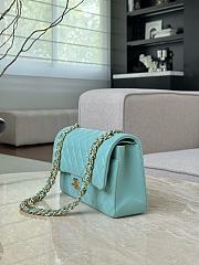 Chanel Classic Baby Blue Lamskin Gold Hardware Bag - 15.5×25.5×6.5cm - 5