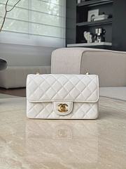 Chanel Classic White Caviar Gold Hardware Bag - 12x20x6cm - 5
