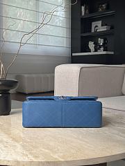 Chanel Jumbo Quilted Lambskin Blue Silver Hardware - 19.5x30x10cm - 6