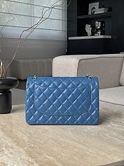 Chanel Jumbo Quilted Lambskin Blue Silver Hardware - 19.5x30x10cm - 5