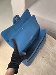 Chanel Jumbo Quilted Lambskin Blue Silver Hardware - 19.5x30x10cm - 3