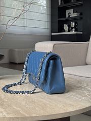 Chanel Jumbo Quilted Lambskin Blue Silver Hardware - 19.5x30x10cm - 4
