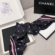 Chanel Square Scarf Jacquard Silk Twill Black Ecru & Pink - 90x90cm - 5