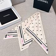 Chanel Square Scarf Jacquard Silk Twill White Ecru - 90x90cm - 2