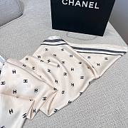 Chanel Square Scarf Jacquard Silk Twill White Ecru - 90x90cm - 5