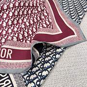 Dior Oblique Diortwin 90 Square Scarf Rose des Vents and Gray Silk Twill - 90x90cm - 4