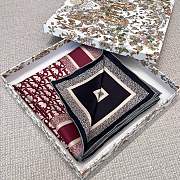 Dior Oblique Diortwin 90 Square Scarf Rose des Vents and Gray Silk Twill - 90x90cm - 5