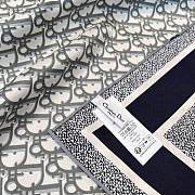 Dior Oblique Diortwin 90 Square Scarf Gray and Navy Blue Silk Twill - 90x90cm - 3