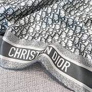 Dior Oblique Diortwin 90 Square Scarf Gray and Navy Blue Silk Twill - 90x90cm - 4