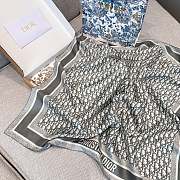 Dior Oblique Diortwin 90 Square Scarf Gray and Navy Blue Silk Twill - 90x90cm - 5