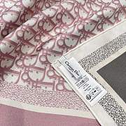Dior Oblique Diortwin 90 Square Scarf Pink and Gray Silk Twill - 90x90cm - 2