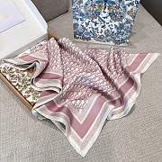 Dior Oblique Diortwin 90 Square Scarf Pink and Gray Silk Twill - 90x90cm - 4