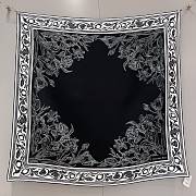 Dior 90 Square Scarf Black Silk Twill - 90x90cm - 3