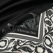 Dior 90 Square Scarf Black Silk Twill - 90x90cm - 4