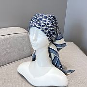 Dior Oblique 90 Square Scarf Blue Silk Twill - 90x90cm - 6