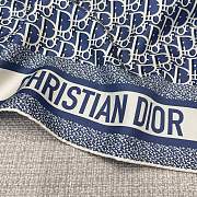 Dior Oblique 90 Square Scarf Blue Silk Twill - 90x90cm - 4
