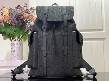 LV Backpack Christopher MM Monogram Taurillon Leather LG G90 Black M55699 - 38x44x12.5cm