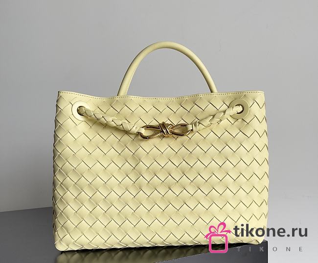Bottega Veneta Medium Andiamo Intrecciato Light Yellow - 32x25x11cm - 1
