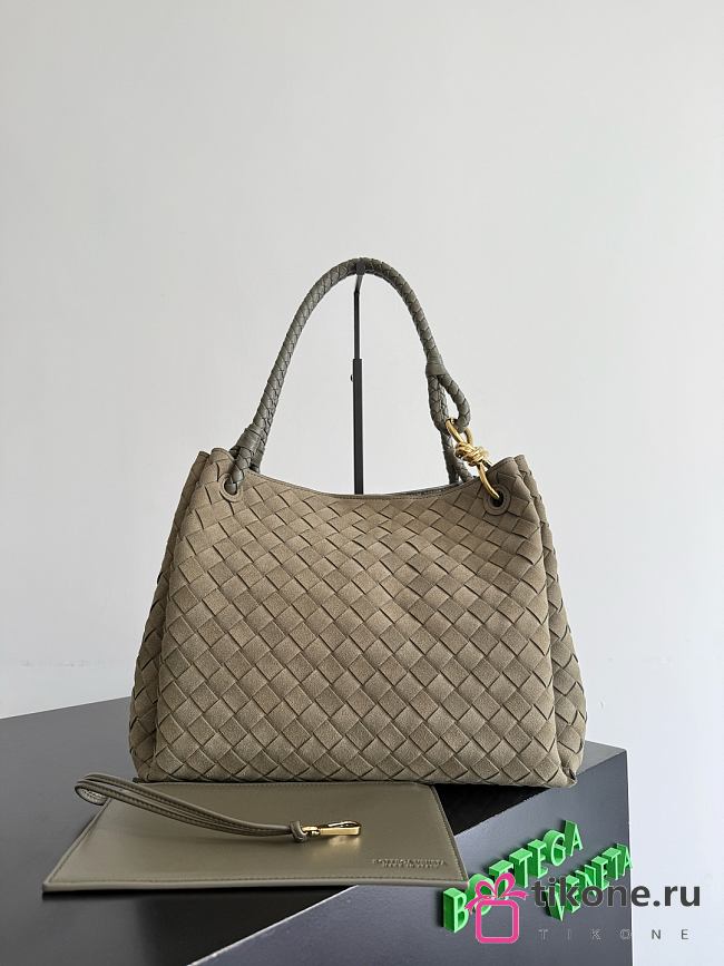 Bottega Veneta Large Parachute Suede Cypress Bag - 30x26x20cm - 1