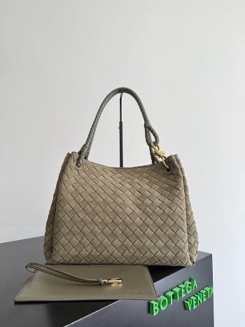 Bottega Veneta Large Parachute Suede Cypress Bag - 30x26x20cm