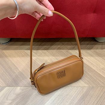 Miumiu Leather Pouch Cognac 5NE024 - 20x10x4.5cm