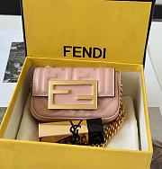 Fendi Baguette NM Bag Zucca Embossed Leather Nano Pink - 11x3x7cm - 1