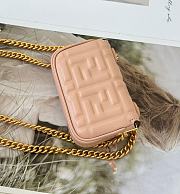 Fendi Baguette NM Bag Zucca Embossed Leather Nano Pink - 11x3x7cm - 3