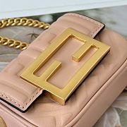 Fendi Baguette NM Bag Zucca Embossed Leather Nano Pink - 11x3x7cm - 4