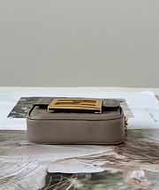 Fendi Baguette NM Bag Zucca Embossed Leather Nano Elephent Gray - 11x3x7cm - 3