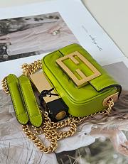 Fendi Baguette NM Bag Zucca Embossed Leather Nano Green - 11x3x7cm - 6