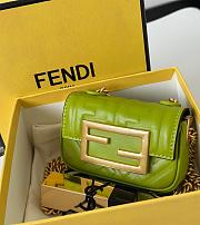 Fendi Baguette NM Bag Zucca Embossed Leather Nano Green - 11x3x7cm - 5