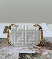 Fendi Baguette NM Bag Zucca Embossed Leather Nano White - 11x3x7cm - 4