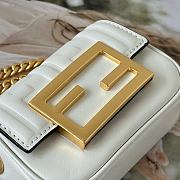 Fendi Baguette NM Bag Zucca Embossed Leather Nano White - 11x3x7cm - 5