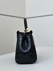 Fendi Peekaboo Mini Black Crocodile Leather Bag - 23x18x11cm - 4