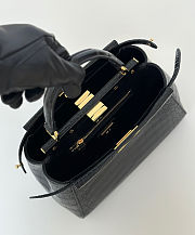 Fendi Peekaboo Mini Black Crocodile Leather Bag - 23x18x11cm - 2