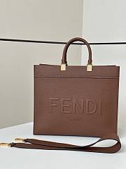 Fendi Sunshine Medium Brown Leather Shopper - 35x31x17cm - 6