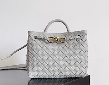 Bottega Veneta Small Andiamo Intrecciato Gray - 25x20x10cm