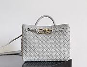 Bottega Veneta Small Andiamo Intrecciato Gray - 25x20x10cm - 2