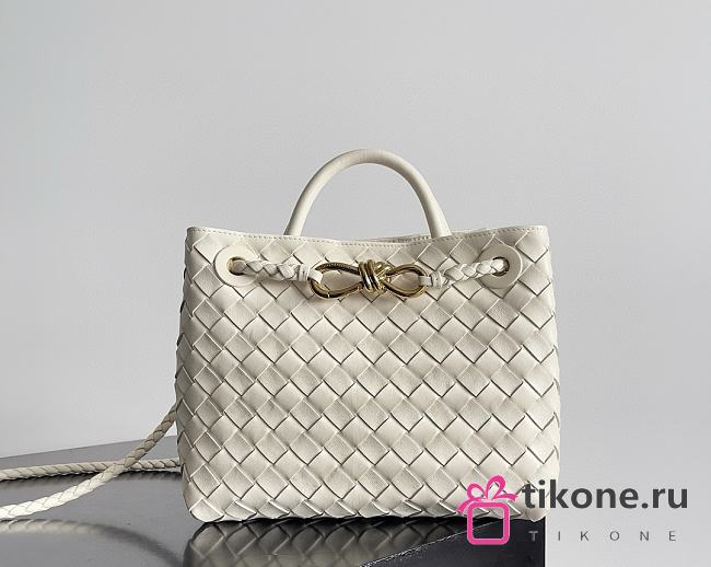 Bottega Veneta Small Andiamo Intrecciato Sea Salt - 25x20x10cm - 1