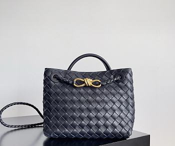 Bottega Veneta Small Andiamo Intrecciato Navy Blue - 25x20x10cm