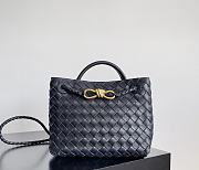 Bottega Veneta Small Andiamo Intrecciato Navy Blue - 25x20x10cm - 4