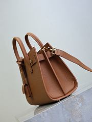 YSL Nano Sac De Jour In Grained Leather Brown - 22x18x10.5cm - 5