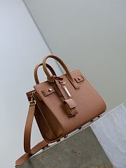 YSL Nano Sac De Jour In Grained Leather Brown - 22x18x10.5cm - 4
