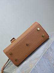 YSL Nano Sac De Jour In Grained Leather Brown - 22x18x10.5cm - 2