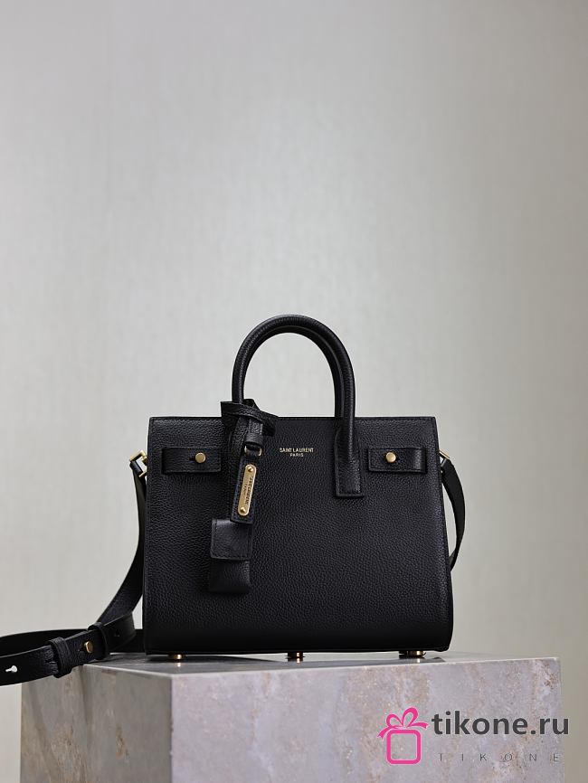 YSL Nano Sac De Jour In Grained Leather Black - 22x18x10.5cm - 1
