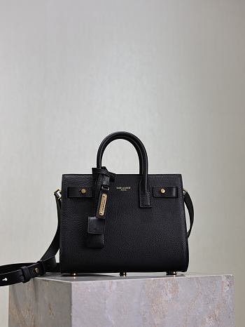 YSL Nano Sac De Jour In Grained Leather Black - 22x18x10.5cm