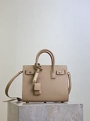 YSL Nano Sac De Jour In Grained Leather Beige - 22x18x10.5cm - 1