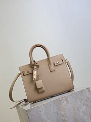 YSL Nano Sac De Jour In Grained Leather Beige - 22x18x10.5cm - 5