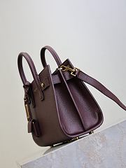 YSL Nano Sac De Jour In Grained Leather Burgundy - 22x18x10.5cm - 6