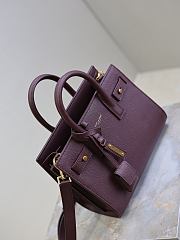 YSL Nano Sac De Jour In Grained Leather Burgundy - 22x18x10.5cm - 4
